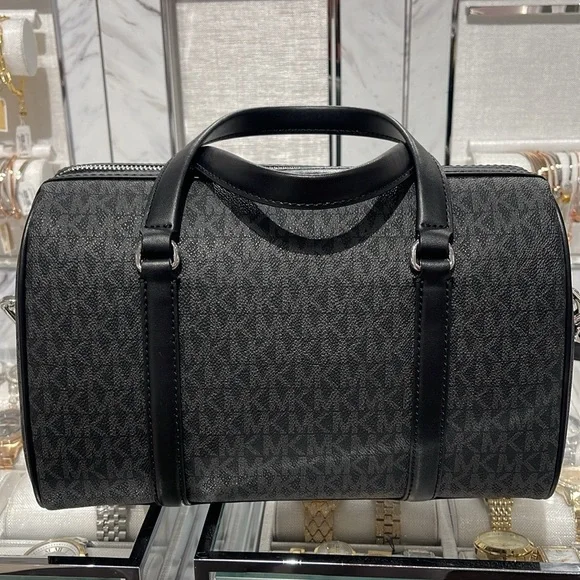 MICHAEL KORS JST TRAVEL MEDIUM DUFFLE SATCHEL SHOULDER CROSSBODY BAG MK BLACK - Picture 6 of 16